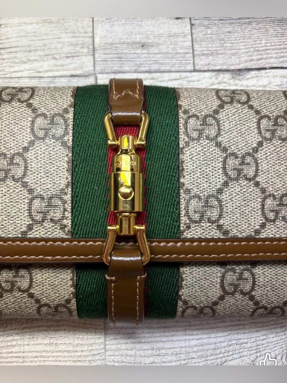 💯 Authentic Gucci Brown GG Supreme Canvas Sherryline Jackie WOC - Picture 5 of 10